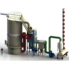 Thermal oil furnace with coal, firewood, and Biomass fuel, lying type